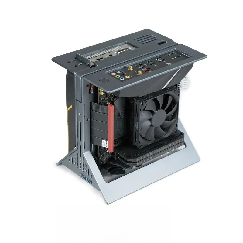 Mini Itx Case With Handle Portable - Chassis Open Frame 1U in Alluminio
