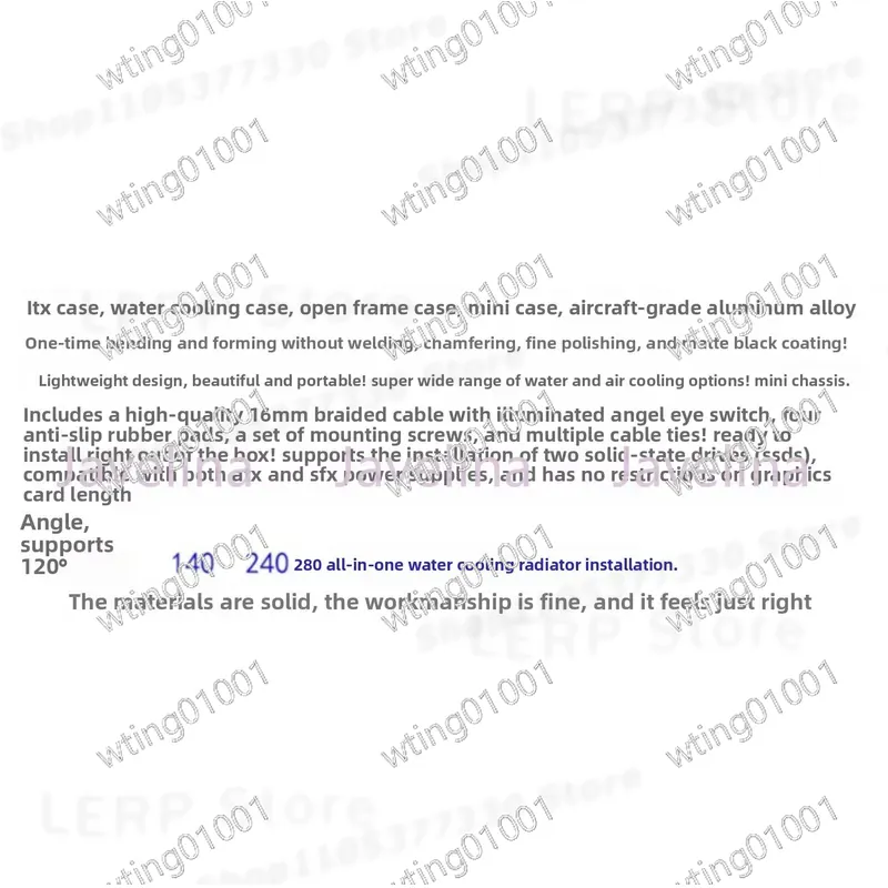 Chassis verticale aperto per I - Mini Itx Case Water Cooling Support recensione e prezzo